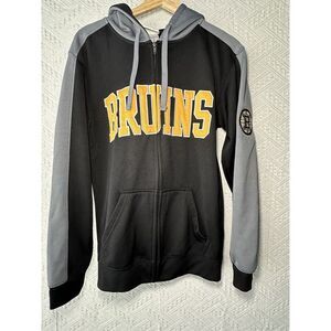 NHL Hockey Boston Bruins Black Hoodie Zipper Embroidered Jacket,‎ Size Small